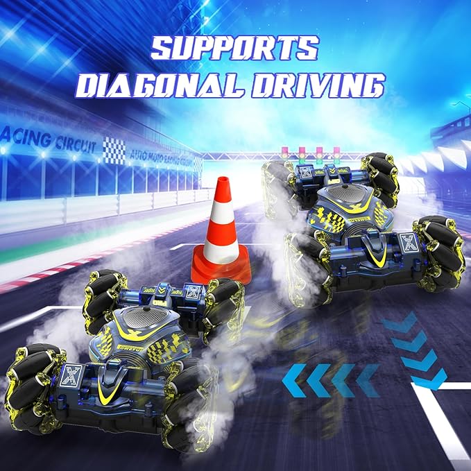 Gesture Sensing RC Stunt Car Toys for Boys Girls 6-12 4WD Drift Hand Controlled Car Offroad 360° Rotation with Lights Music for Kids Age 7 9 10 11 12 Years Old Birthday Xmas Gifts