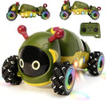 Rc Stunt Remote Control Car Toys 4WD Hand Remote-Controlled Bionic Caterpillar Car and Lights &amp Insect Chirping Effects360° Stunt Drift &amp Most Terrains 3-12 Year Old Boys Girls Gift (Green