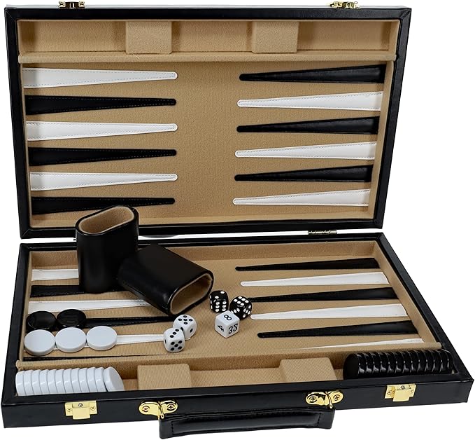 Black Leatherette Backgammon