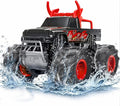 1:16 Waterproof Monster Truck Toys RC Cars 2.4GHz Remote Control Truck for Kids Boy Ages 89101112 Years Old 4WD All Terrain Off-Road with LED Lights RC Boat for Boy Girl Birthday Gift - Red