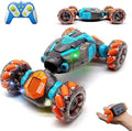Gesture Sensing RC Stunt Car 4WD Hand Controlled Rc Car for Kids Ages 6-13 Remote Control Toys Torsion Drift Stunt Cars with Lights &amp Music Cool Birthday Gift for Boys Girls (Blue/Orange)