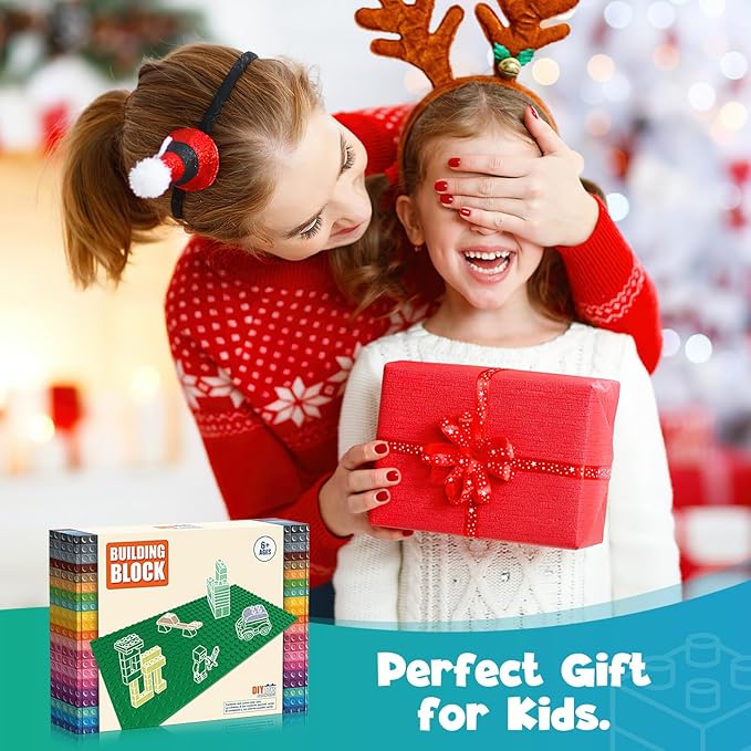 1800 Pieces Building Bricks SetBuilding Bulks Blocks with 1 Packs 24x24 Studs Sticky Plates205 Pcs Flowers and Tree Set 14 Colors 18 Random Bulk Shapes Creative Toy Gift for Boys Girls