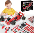 BESTYMXY Building Kit Car Model 1:20 Scale Race Car Metal Model STEM Project Building Assembly Toy Set STEM Projects Toys for Boys 8-12 Red Vehicle DIY Assembly Metal Model