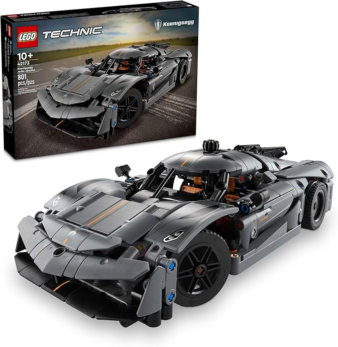 LEGO Technic Koenigsegg Jesko Absolut Grey Hypercar Sports Car Building Set for Boys and Girls Vehicle Racing for Kids Buildable Model Kit Sport Car Toy Motor Enthusiasts’ Gift 42173