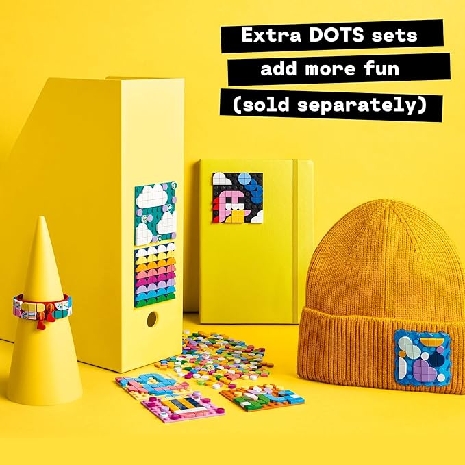 LEGO DOTS Adhesive Patches Mega Pack 41957 Arts and Crafts 5-in-1 Mosaic Making Building Kit DIY Sticker Patches Gift Idea for Creative Kids Make Custom Designs for Notebooks Phone Cases and More