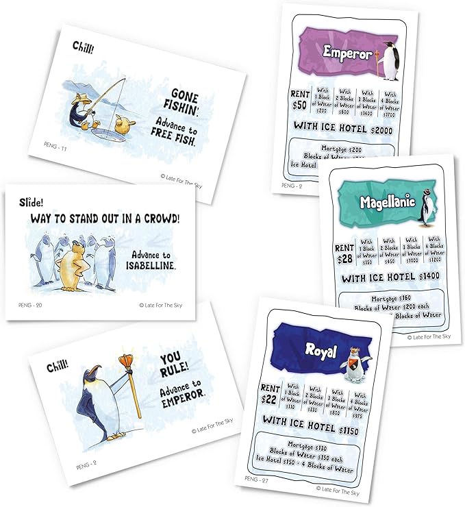 Late for The Sky Penguin-Opoly Family Board Game – Opoly-Style Penguin Theme Educational Fun for Kids &amp Adults 2-6 Players Ages 8+ Collect Species Learn Facts Gift Idea