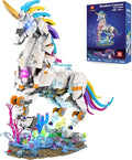 JMBricklayer Unicorn Building Sets for Adults with Lights 70008 Myth Art Creator Animals Display Ideas Magical Rainbow Unicorn Home Decor Building Toys Christmas Birthday Gifts for 14+(1492 PCS)