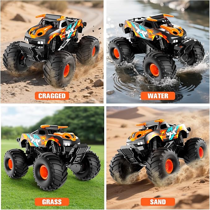 Remote Control Car Monster Truck Toys4WD Waterproof Off-Road RC Cars for All terrian1:16 Amphibious Hobby Pick-up Truck Toy Vehicle Gifts for Boys Girls Presents Age 8 9 10 11 12+
