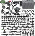 SWAT Team Weapons Pack with Shipping Cargo Container Army Equipment Helmet Armor 325Pcs Various of Military Accessories Building Block Toy Compatible with Major Brands Police Soldiers Figures (Black)