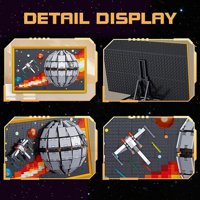 SZRUIZITEC 1566PCS The Death Star Mini Building Blocks Kit Wall Art(Oversized and Incompatible with Lego)Unique Oblivion Space 3D DecorationCreative Display Collection Gift for 14+ Kids and Adults