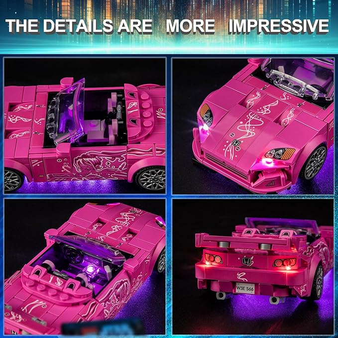 LED Light Kit for Lego 77241 2 Fast 2 Furious Honda S2000 Compatible with Lego 77241 Building Blocks Model(Not Include Blocks Set)