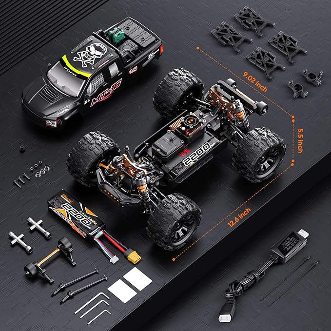 MT-16 1/16 Brushless Fast RC Cars 4X4 for Adults Fast 50 MPHHigh Speed RC Car 4WD Off Road Remote Control TruckAll Terrain RC Truggy for SnowSand &amp Mud Compatible with 3S BatterySuitable as G