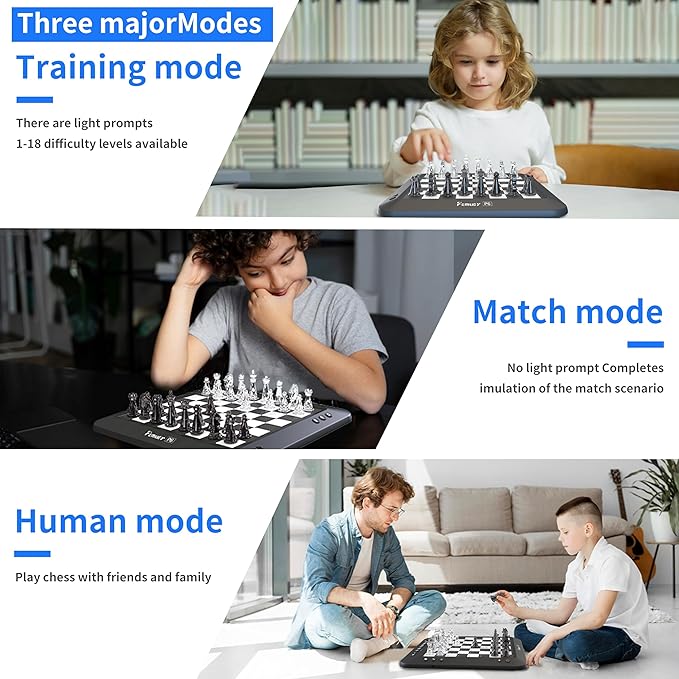 Electronic Chess Set Computer Chess Game Chess Set Board Game Electronic Chess Game for Beginners &amp Improving Chess Players Great Partner for Play and PracticeBuilt-in Battery