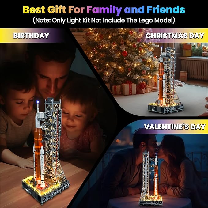 Upgraded Led Light Kit Compatible with Lego NASA Artemis Space Launch System Building Set Lights Decoration Compatible with Lego 10341 (Model Not Included)