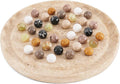 Marble Solitaire Game 10 Inch Travertine Handmade Peg Solitaire Board Game with Marbles Classic Marble Puzzle Game for Adults Modern Tabletop Brain Teaser