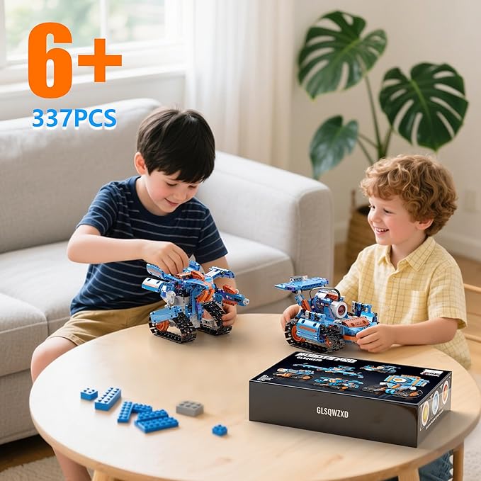 5in1 Robot Building Kits for Kids 6-12 APP &amp Remote Control STEM Robot Building Toys for Kids Science Learning Technic Coding Tank Truck Stem Building Sets Erector Set for Boys Girls Xmas Gifts