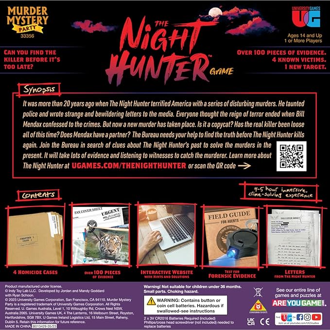 Murder Mystery Party | The Night Hunter Can You Catch The Killer Before It's Too Late? Murder Mystery Party Game for Ages 14+