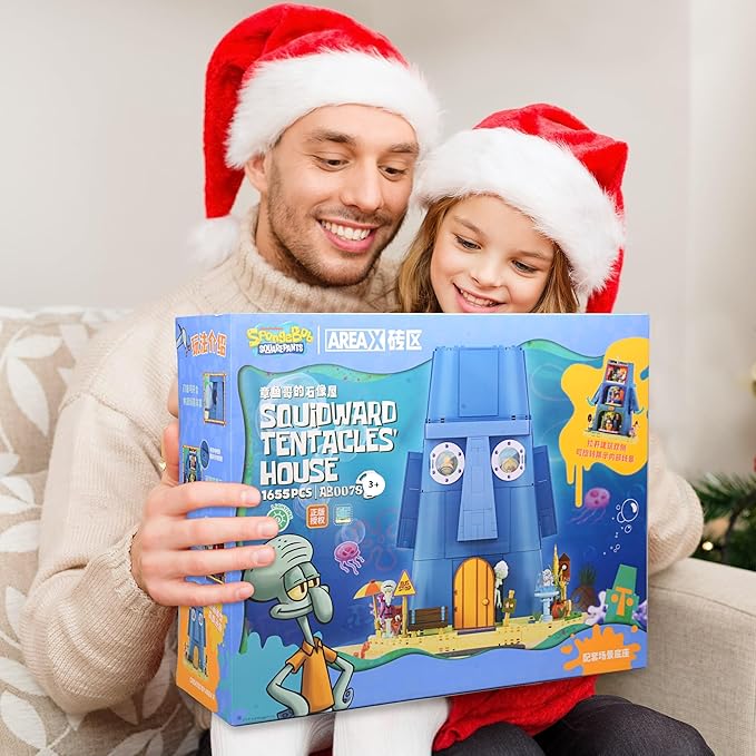 Toy Building Brick Blocks Toys Sets kit Action Figures Pineapple House Patrick Stone Star Home for Boys and Girls Kids Age 2-4 3-5 5-7 8-12 Fans Gift - 1655 pcs