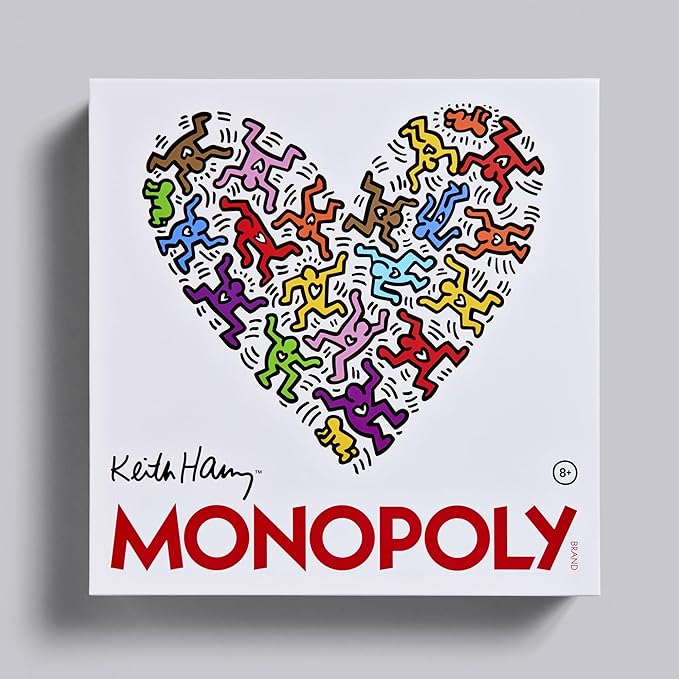 WS Game Company Keith Haring Monopoly – Pop Shop 40th Anniversary Edition – Premium Art-Wrapped Collector’s Board Game – Featuring Iconic Art Custom Metal Tokens and Dancing Figure Pieces (Ages 8+)