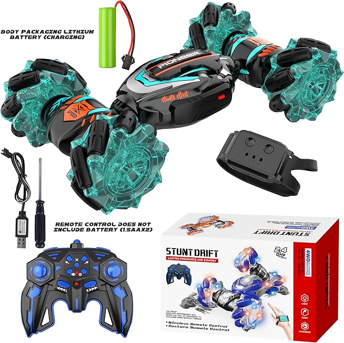 Remote Control Car Gesture Sensing RC Stunt Car 4 WD Transform Off Road for Rotating 2.4Ghz Hand Controlled Remote Control Twister Cars RC Cars for Kids Boys Girls Toy Gift Age 6 7 8 9 10 11 12 yr