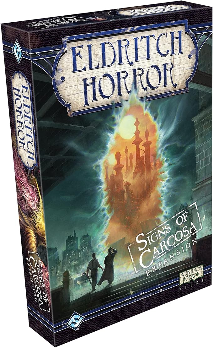 Asmodee Eldritch Horror Signs of Carcosa Board Game EXPANSION - Embrace Madness and Battle the Unspeakable Mystery Game for Adults Ages 14+ 1-8 Players 2-4 Hour Playtime