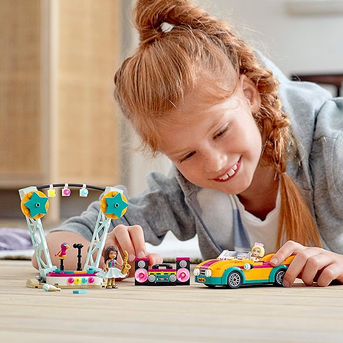 LEGO Friends Andrea’s Car &amp Stage Playset 41390 Building Kit Includes a Toy Car and a Toy Bird (240 Pieces)
