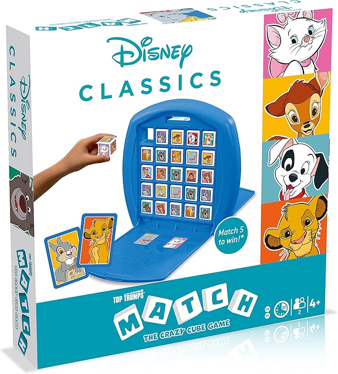 Top Trumps Disney Animals Match Board Game Play with Simba Patch Bambi Dumbo and Thumper educational travel game gift and toy for boys and girls aged 4 plus