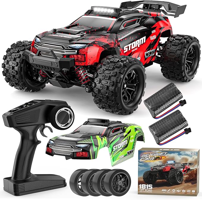 1:18 RC Cars 2.4GHz 4WD High Speed 40 KM/H Remote Control car with Drift Wheel All Terrain Off Road Monster Truck RC Drift Car with Gyro for Adults Boys 8-12