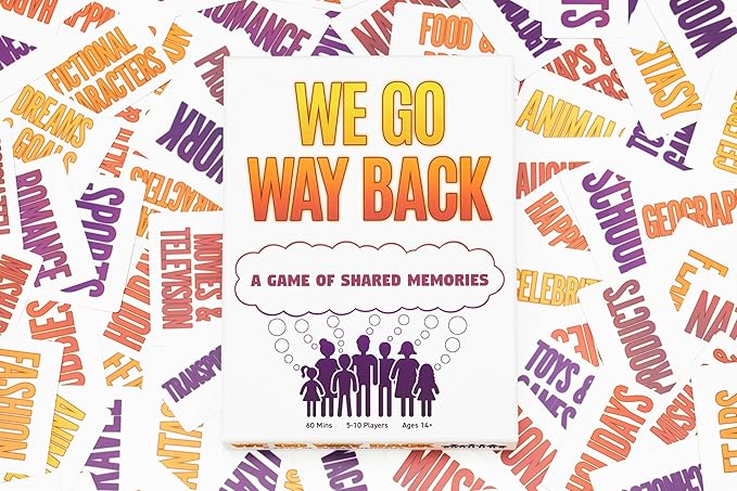 We Go Way Back – Board Games for Adults – Family Games – Party Games - Game Night – Give Clues Cues and Codes - Best Friend Game – Do You Know Your Family and Friends