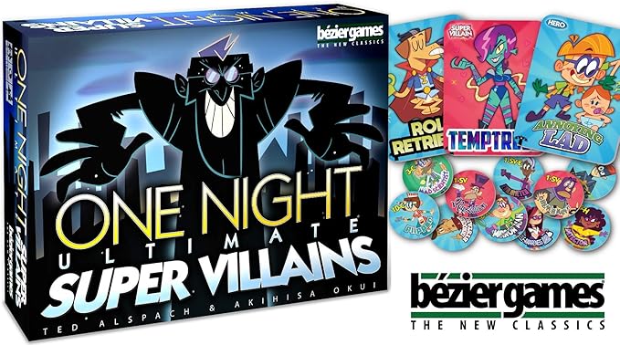One Night Ultimate Super Villains Family Friendly Party Game Fun Game for Kids &amp Adults Engaging Social Deduction Fast-Paced Gameplay Hidden Roles &amp Bluffing