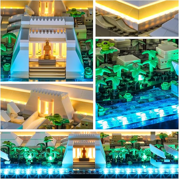 LED Light Kit Compatible with Lego Great Pyramid of Giza - Lighting Set for Architecture 21058 Building Model (Model Set Not Included)