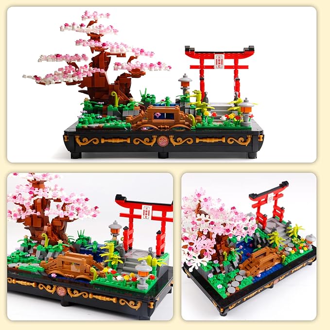 Cherry Blossom Meaningful Bonsai Tree Building SetsJapanese Style Sakura Tree Mini Building Blocks(1286 PCS)Enjoy Your Own Beautiful Display Show Present for Kids and Adults