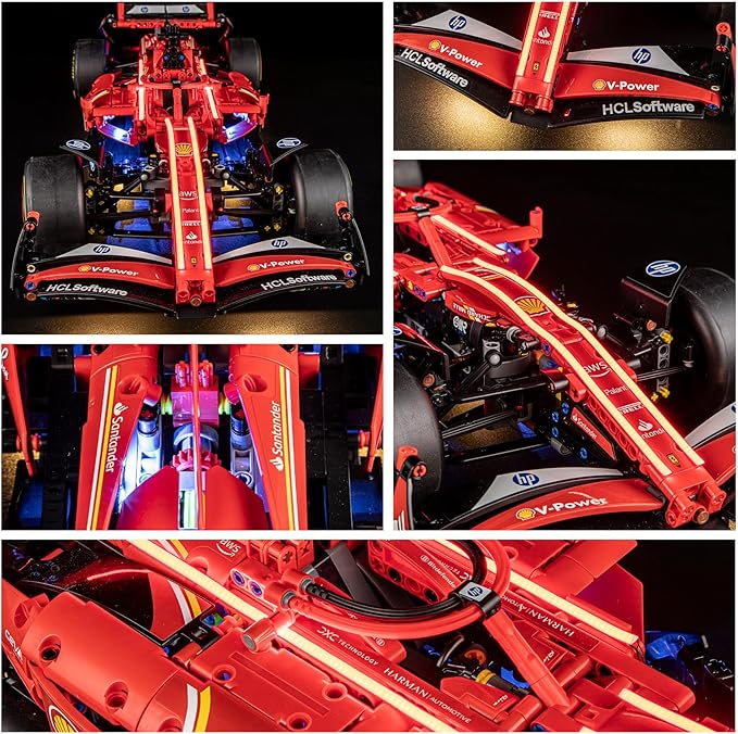 YEABRICKS LED Light for 42207 Technic Ferrari SF-24 F1 Car Building Blocks Model (Building Set NOT Included)