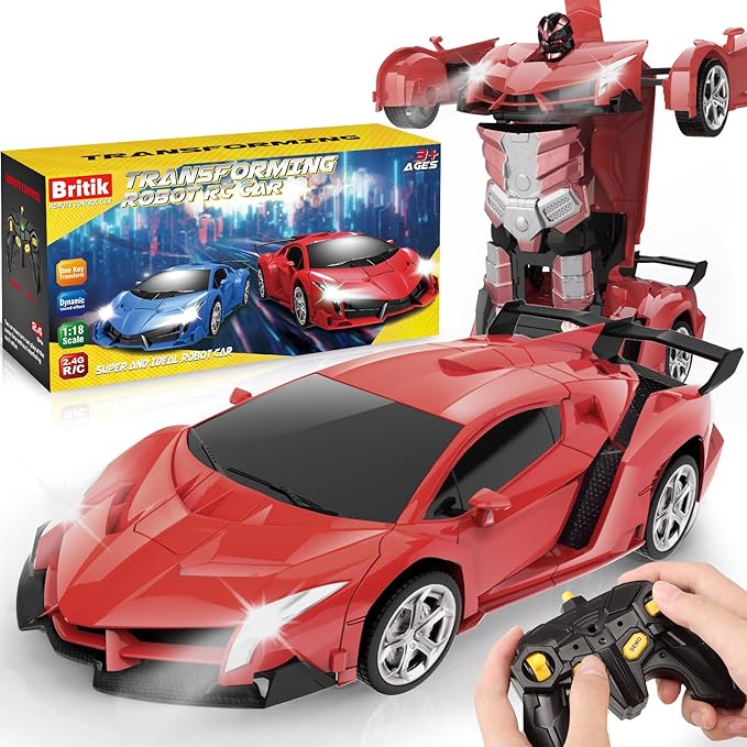 Transform Remote Control Car Toy for Kids 4 5 6 7 8 Remote Control Car for Boys 4-7 Transform Cars for Boys 4-6 Toy Car 5 Year Old Boy Toys for 3 4 5 6 7 8 9 10 11 12 Years Old Boy