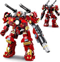 Mech Robot Transforming Building Blocks Set for Adults Red City Protector Mecha Model Action Figures Cool Creative Robots STEM Toys Gift for Teens Boys 588 Pieces