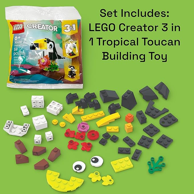 LEGO Stationery Creativity Set with Building Toy - Animal (53666) Includes 1 Sticky Note Pad 4 Markers 1 LEGO Building Toy