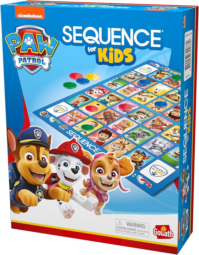 Paw Patrol Sequence for Kids | Easy to Play Matching Game of 4-in-A-Row Featuring Paw Patrol Characters | 2-4 Players Ages 3+