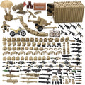 Military Weapons Pack with Shipping Cargo Container Army Equipment Helmet Armor 325Pcs Various of Military Accessories Building Block Toy Compatible with Major Brands Soldier Figures (Desert Tan)