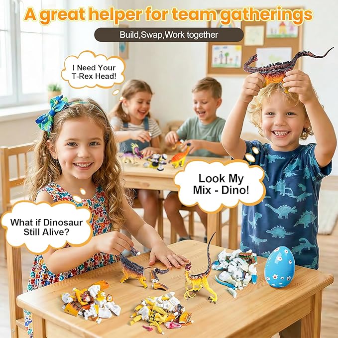 8Pcs Lifelike 3D Puzzles for KidsDinosaur Building Toys for 5 6 7 8+ Year Old Boys GirlsSlot-Assembly Building BlocksDinosaur Realistic Figures SetEducational Toys Ideal for ClassParty