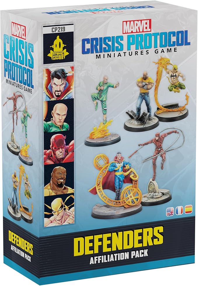 Asmodee Marvel: Crisis Protocol Defenders Affiliation Pack - Includes Doctor Strange Wong Daredevil Luke Cage &amp Iron Fist Tabletop Miniatures Superhero Game Ages 14+ 2 Players 90 Min Playti