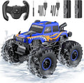 WayEee Remote Control Car Toys for Kids 6+ RC Car Waterproof Monster Truck Toys Amphibious 4X4 Pickup All Terrain Off-Road Vehicles 2.4GHz Remote Control 1/18 Scale RC Truck Boys Gifts/Blue