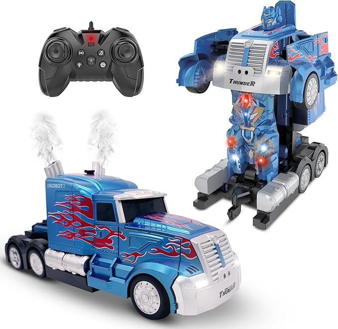 Kids Transforming Robot RC Truck Toys for Boys Ages 8-13 Years Remote Control Car Gift