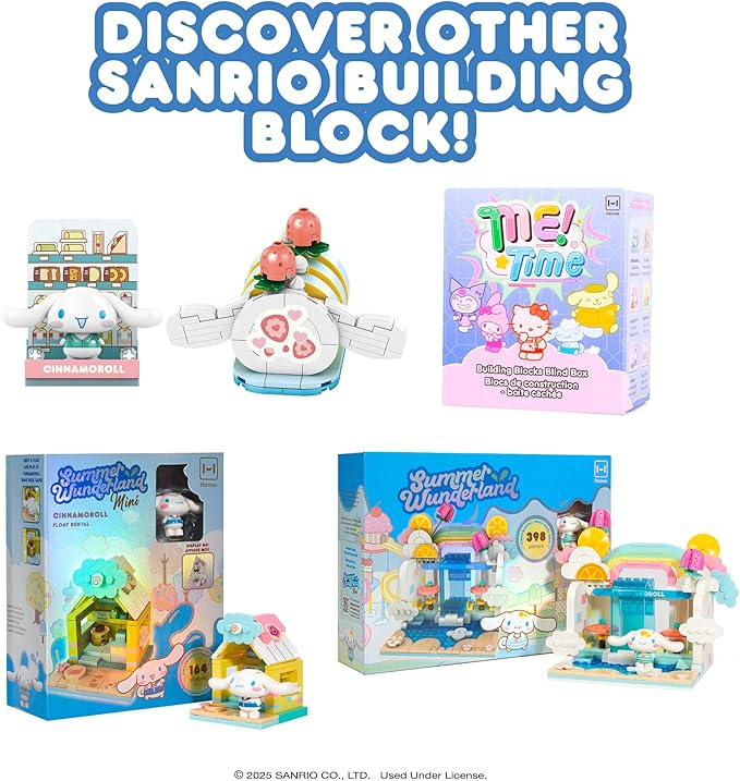 Hamee Sanrio Hello Kitty and Friends Holiday Collection Cute Building Blocks Figure Set – [Birthday Gift Party Favor Gift Basket Filler Stress Relief Collectible Relaxation] – Cinnamoroll