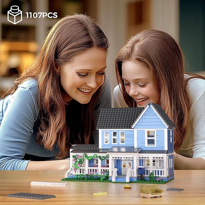 Gilmore House in Stars Hollow Luke’s Diner Lorelai Movie Building Block Toys Set Compatible with Lego Gift Decor and Collectibles for Family Sitcom TV Fans Girls Female Women Adult(1107 PCS)