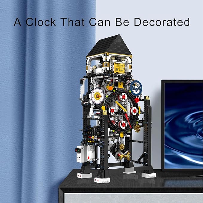 Kindazon Large Clock Building Set (3181+ PCS) Trendy Clock Building Blocks Set - Traditional Mechanical Construction Desktop Decorative Ornament Gift for Mechanical Lovers