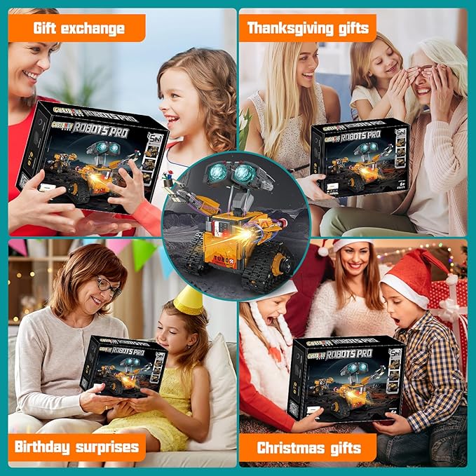 STEM Robot Building Kit for Kids – 5-in-1 Remote &amp App-Controlled Wall Robotics Set Engineering Coding Robot Toys Birthday Gifts for Boys &amp Girls Ages 6-12+ (673 PCS)