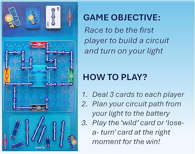 Snap 2 It® Board Game Game of The Year Finalist A Race to Light Up The Game Will You Be First? for Kids and Adults – Promotes Creativity and Problem Solving STEM Toy