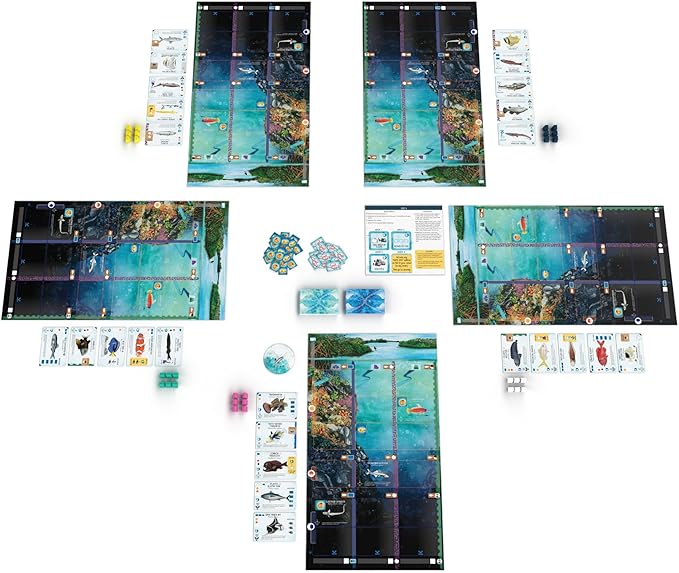 Stonemaier Games: Finspan - A Wingspan Game by David Gordon &amp Michael O’Connell | A Relaxing Strategy Board Game About Collecting Fish and Ocean Diving for Adults and Family | 1-5 Players 60 Mins