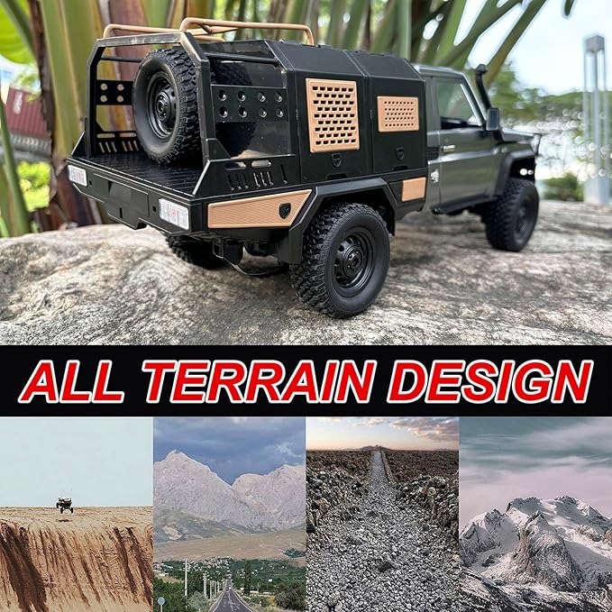 MN82S RC Rock Crawler 4x4 Remote Control Truck Off Road 1/12 RC Crawler Land Cruiser Hobby Car All Terrain Proportional Control 280 Motor 2 Speed Upgraded Chassis Adult 2 Batteries