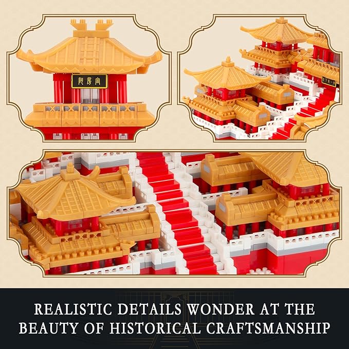 Chinese Architecture Micro Building Set Famous Architecture of Epang Palace Model Set Creative Collection Toys Gifts for Adults Teens 14+ (1896 Pcs)
